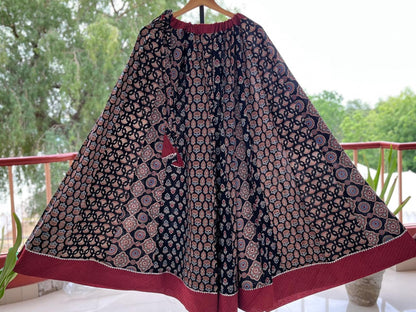 Ajrakh Print Flared Skirt