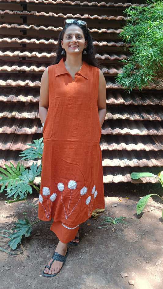 Orange Cotton Co-ord Set