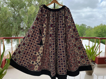 Ajrakh Print Flared Skirt
